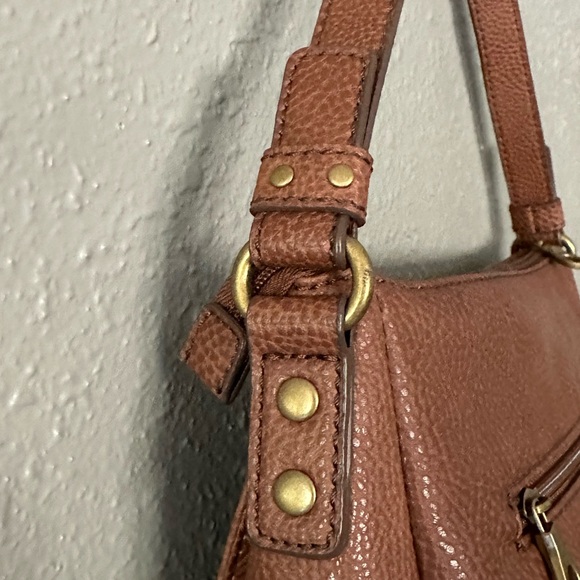 Rare Relic Vintage 1992 Brown Leather Handbag Purse - Adjustable Shoulder Strap - Picture 9 of 16